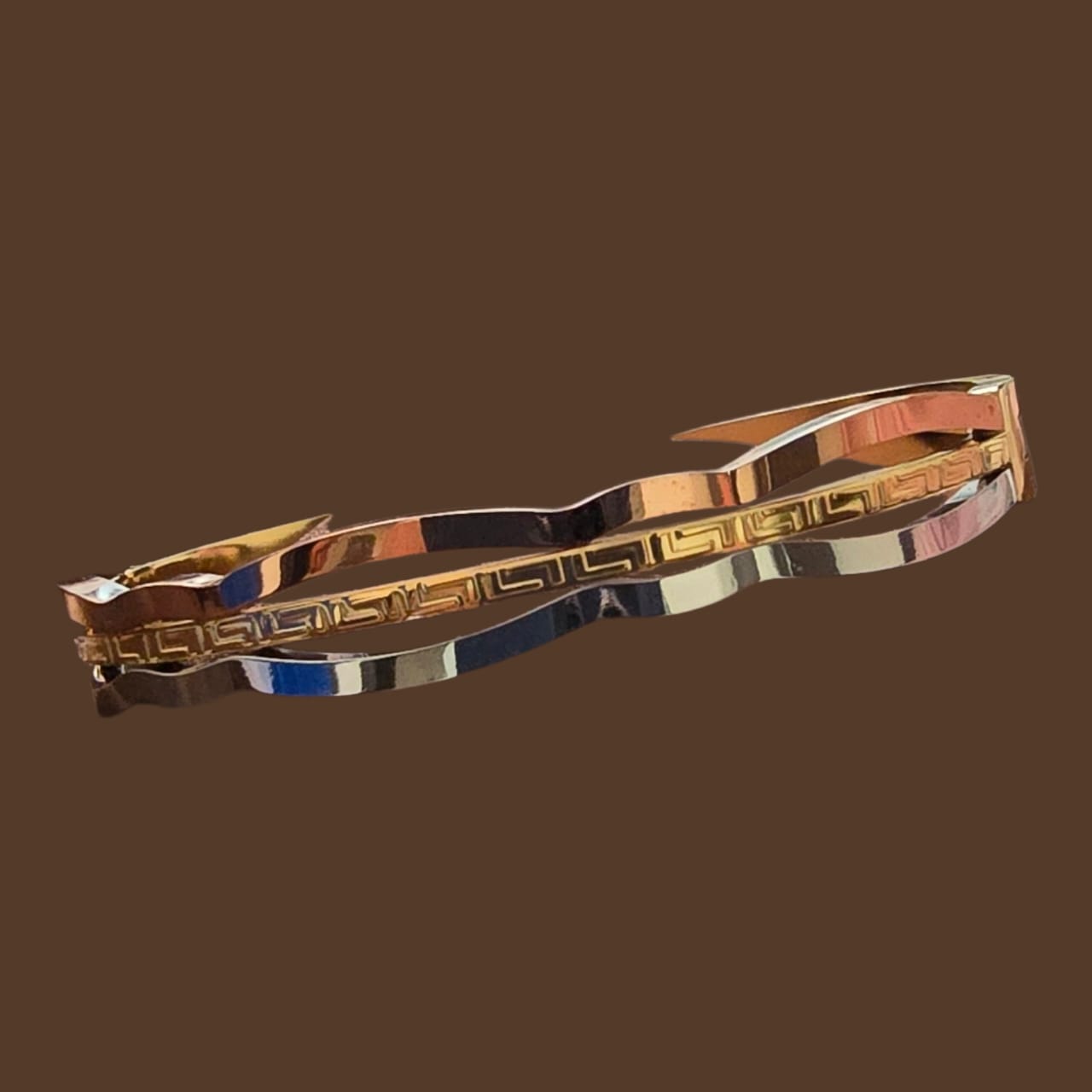 Tilloma™ Trinity Luxe Anti-Tarnish Bracelet Combo (Set of 3) – 3-Tone, Crystal & Gold Stack