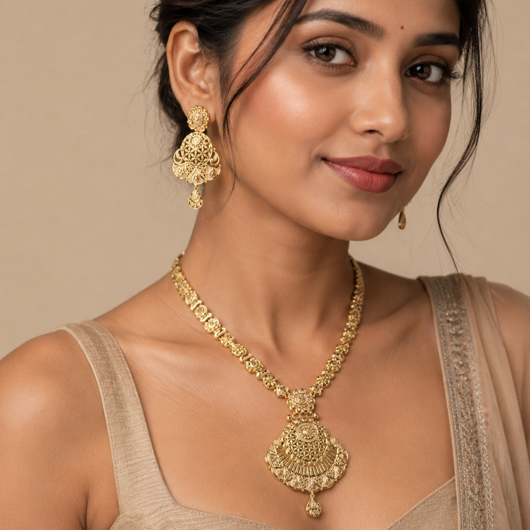 Gold Replica Necklace - Forming Jewellery | Triyanka By Tilloma