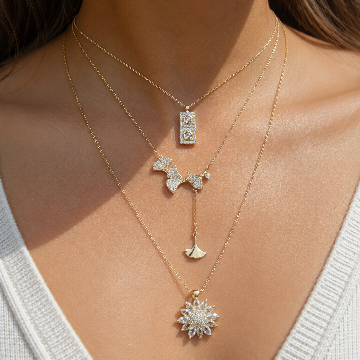 Tilloma™ Celestial Spark Anti-Tarnish Necklace Combo Set of 3