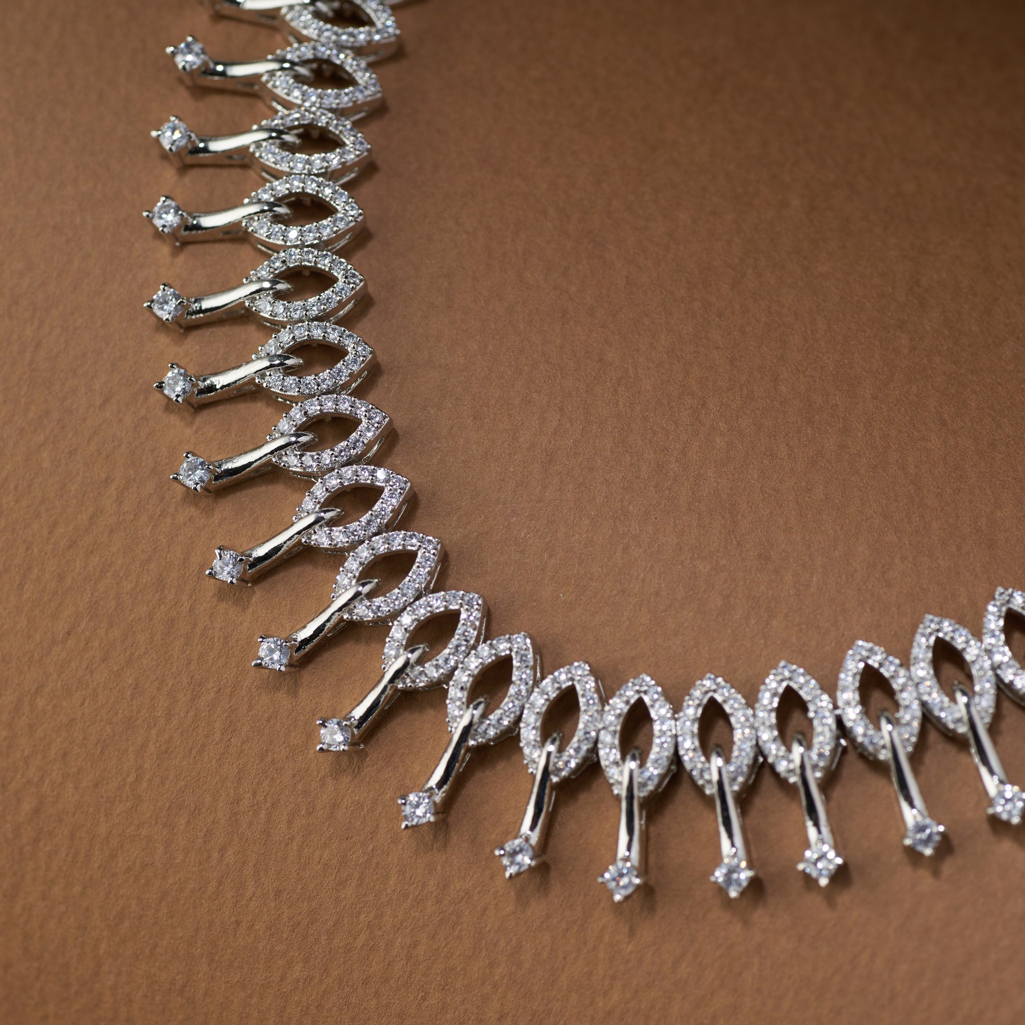 Elegant American Diamond Necklace Set with Earrings | Celestia by Tilloma