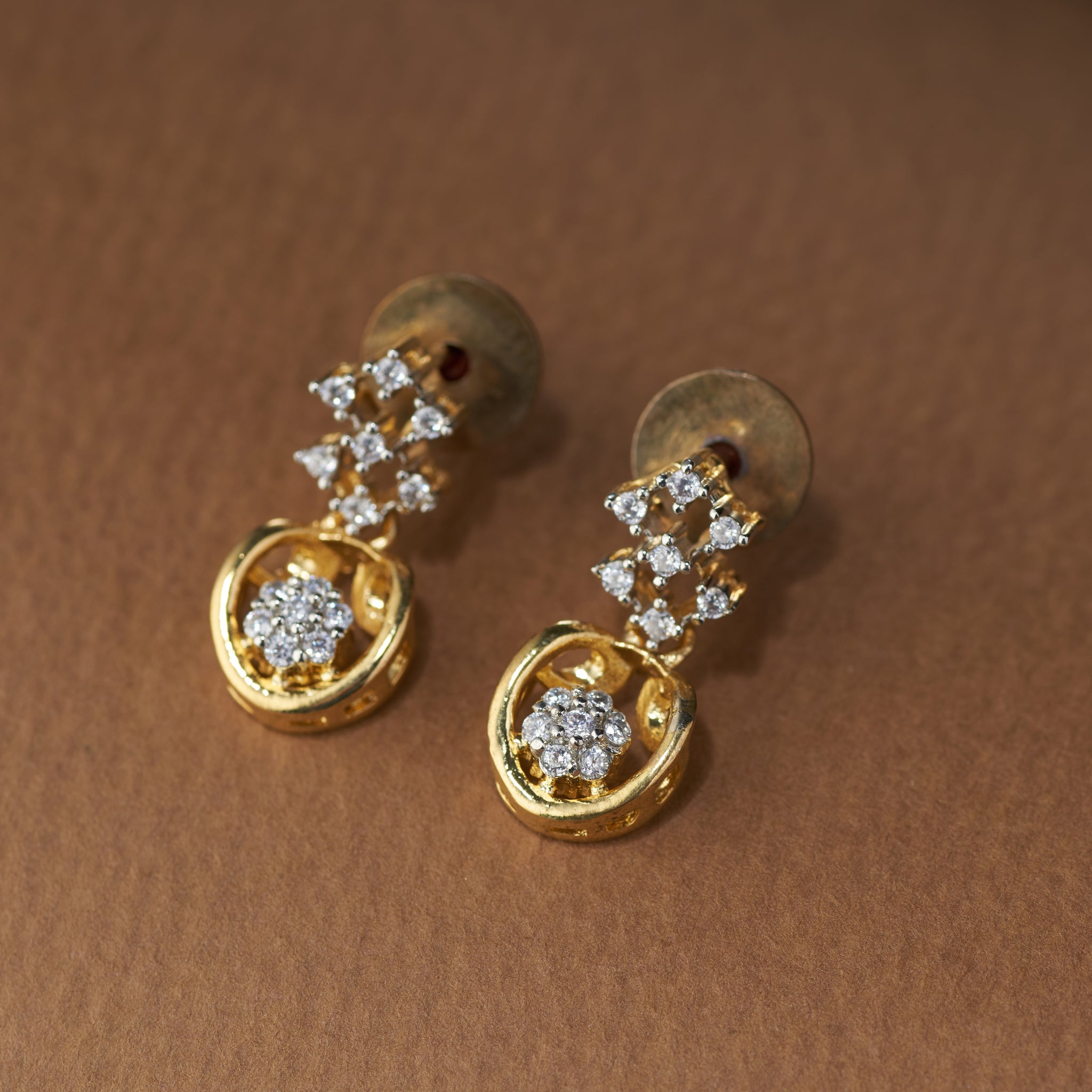 Cubic zircon necklace set with earrings gold plated with accents, Shyana by Tilloma